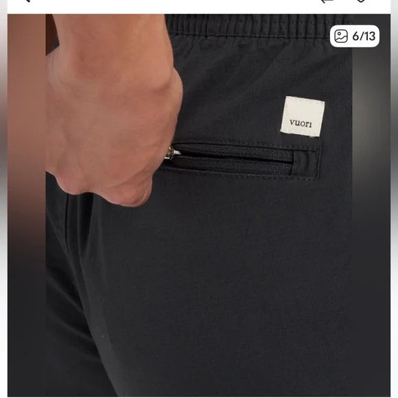 Vuori Charcoal Ripstop Pants Size Large - Picture 3 of 8